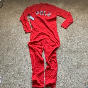 Polo Ralph Lauren Polo Spellout Onesies One Piece Pajamas Men’s Sz M Red